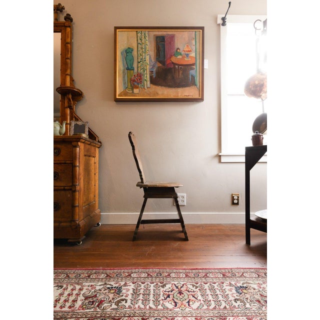 Rustic Hand-Carved Primitive Wood Chair For Sale - Image 4 of 5