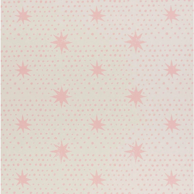 Schumacher x Molly Mahon Spot & Star Wallpaper in Pink For Sale In New York - Image 6 of 6