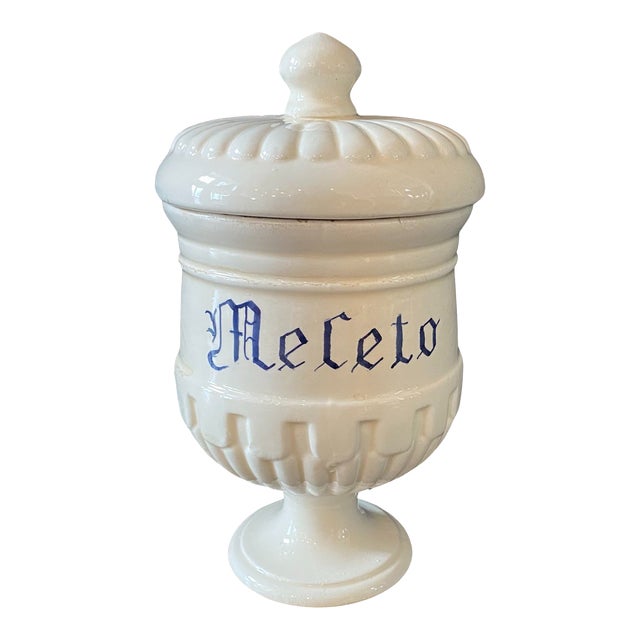 Antique Italian Apothecary Jar Venetian Meleto Porcelain Urn Large For Sale
