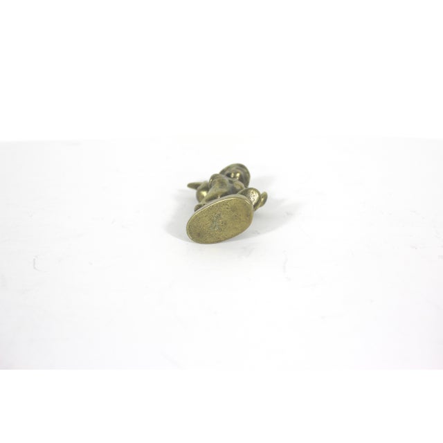 Brass Vintage Brass Hummel Style Figurine Boy Carrying a Sack Vagabond For Sale - Image 8 of 10