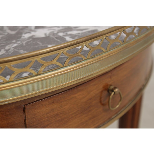 French Louis XVI Style Marble Top Round Lamp Table For Sale - Image 12 of 15