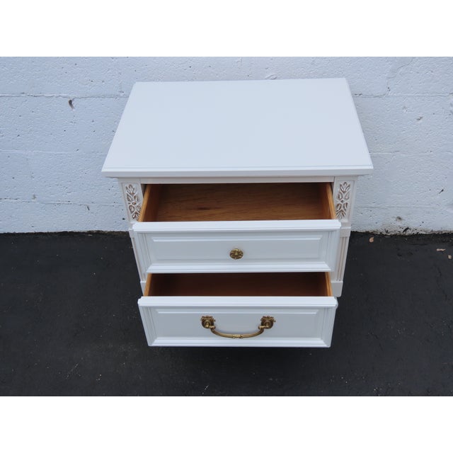 Mid 20th Century French Shabby Chic Painted Nightstand Side End Table 6571 For Sale - Image 5 of 11