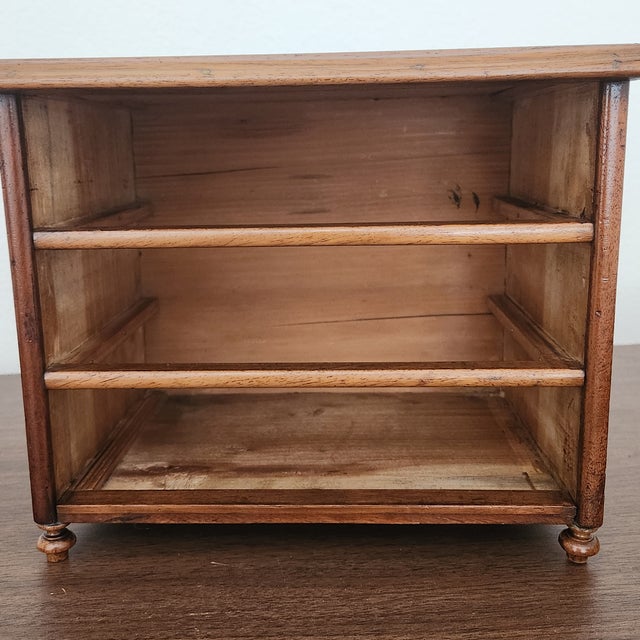 Wood Vintage or Antique Miniature Chest in Walnut For Sale - Image 7 of 18