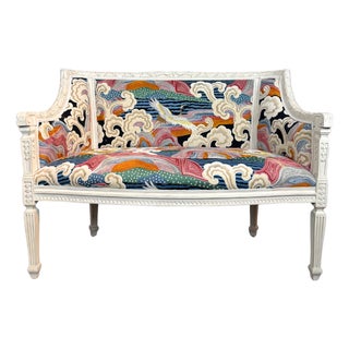 Louis XV Style Chair Vintage Newly Upholstered Crane For Sale