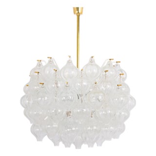 Large Tulipan Glass Chandelier from Kalmar, Austria, 1960s For Sale