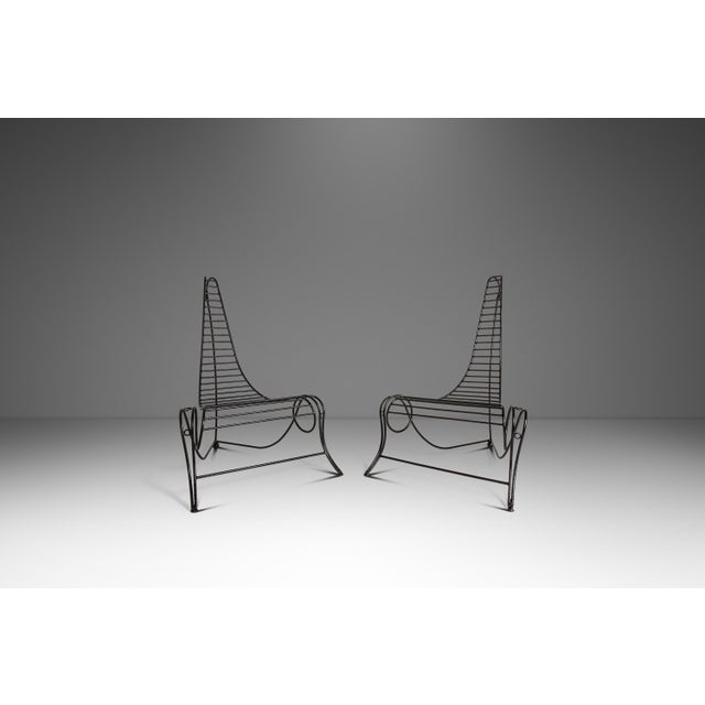 Oversized Modernist Wrought Iron Sculptural "Spine Chair" in the Manner of Andre Dubreuil, United States, C. 1980s For Sale - Image 9 of 18
