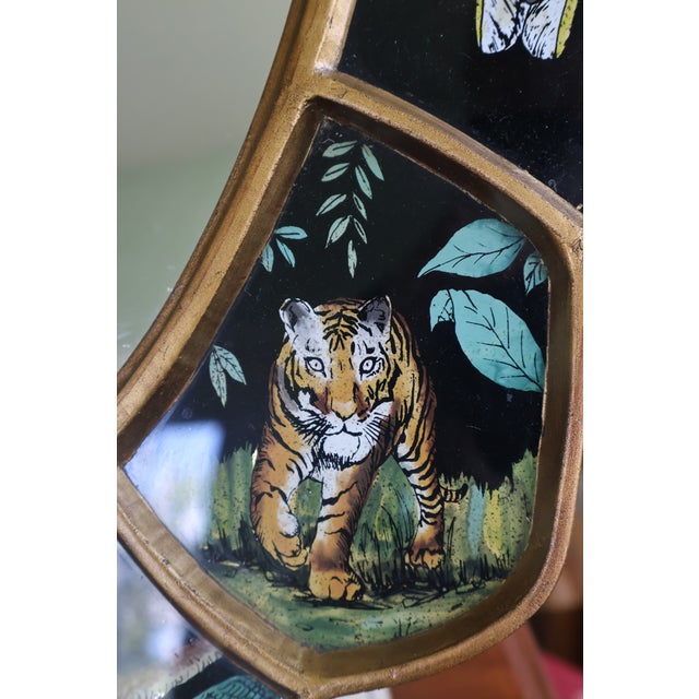 Vintage Robert M. Weiss Peruvian Reverse-Painted Wildlife Mirror For Sale - Image 10 of 18
