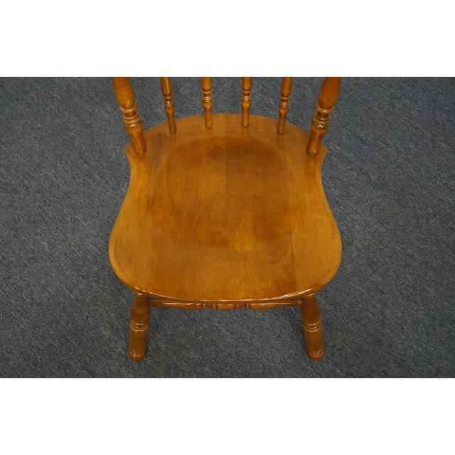 Brown Ethan Allen Heirloom Nutmeg Maple Colonial Early American Spindle Back Dining Side Chair 10-6002 For Sale - Image 8 of 10
