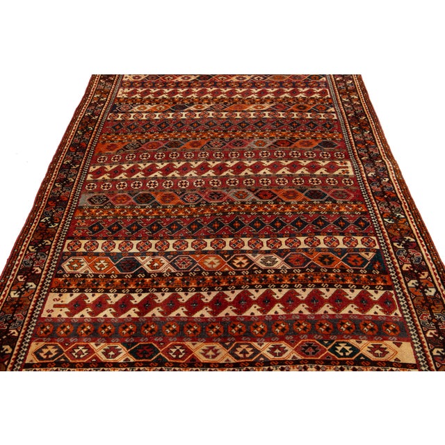1940s Vintage Persian Shiraz Room Size Wool Rug For Sale - Image 5 of 8