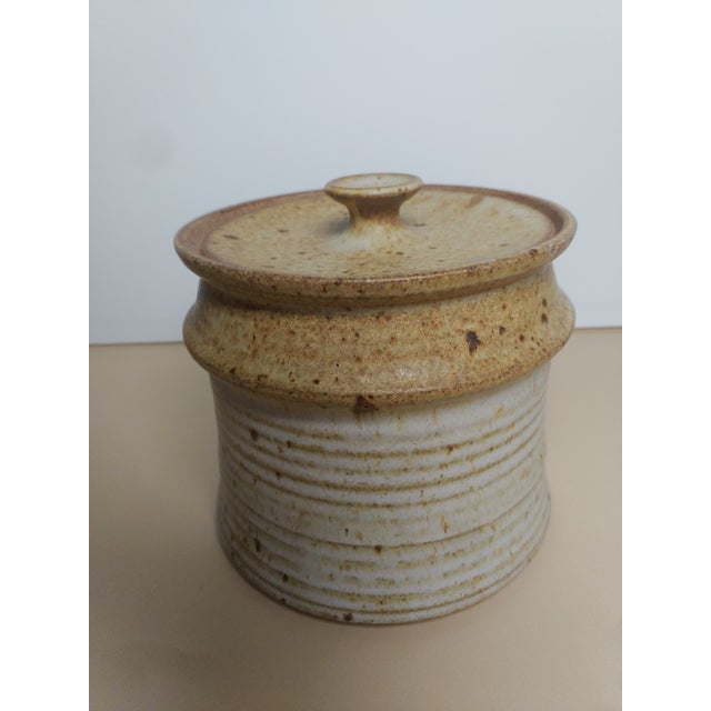 Rustic 1980s Studio Pottery Canisters - a Pair For Sale - Image 3 of 7