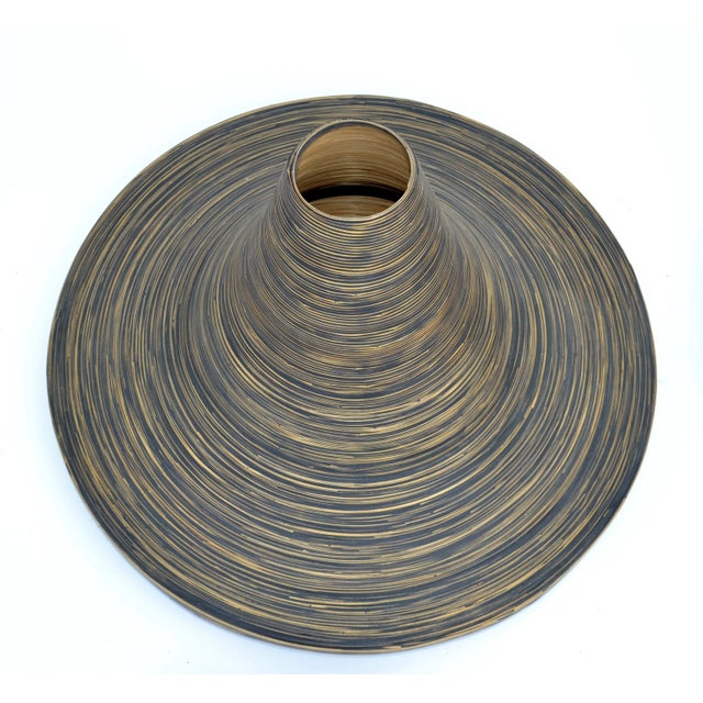 Dark Brown French Vintage Indoor Decorative Planter Swirled Cane Vase - a Pair For Sale In Miami - Image 6 of 13