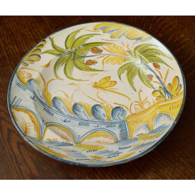 Blue Hand-Painted Dutch Faience Plate, 18th Century For Sale - Image 8 of 8