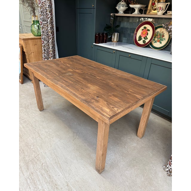 Wood Vintage Farmhouse Table, 1950s For Sale - Image 7 of 12