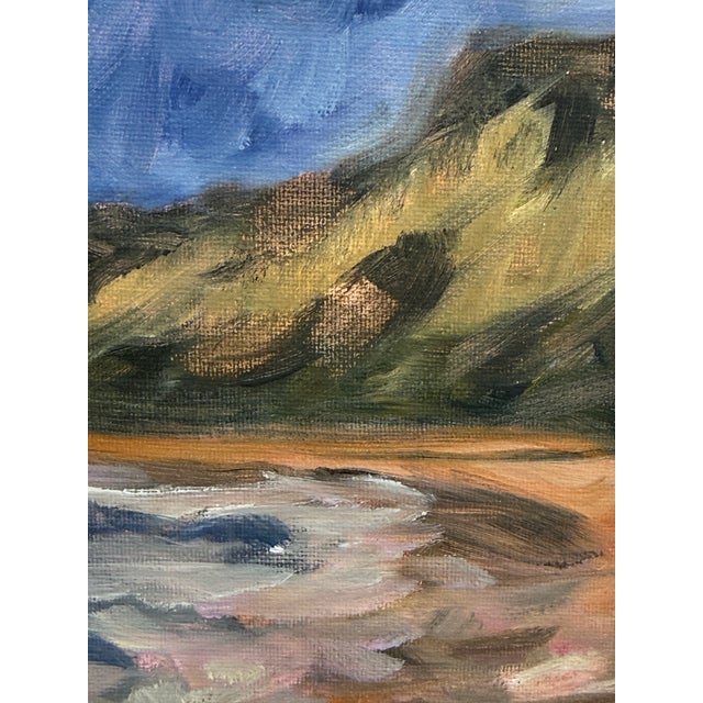 Abstract Cloud Covered Blue Skies on the Beach Painting, Framed For Sale - Image 11 of 12