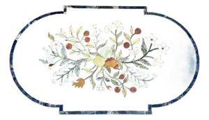 1980s Vintage Italian Pietra Dura Inlaid Marble Table Top Only W/ Semi-Precious Stones