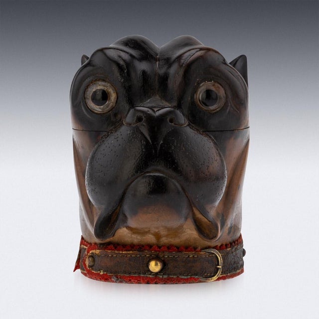 19th Century Victorian Lignum Vitae Bulldog Inkwell, 1860 For Sale - Image 6 of 18