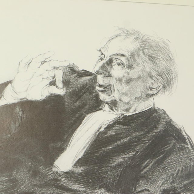 Herwig Driesschaert, Pleading Lawyer, 1974, Charcoal on Paper, Framed For Sale - Image 10 of 14