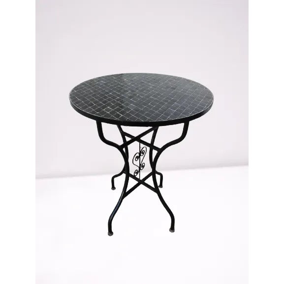 Contemporary Round Iron Table With Mosaic Artwork For Sale - Image 6 of 6