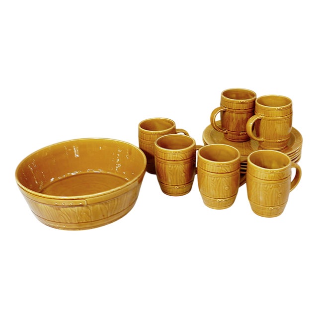 Sauerkraut Tableware from Gien, France, Set of 13 For Sale