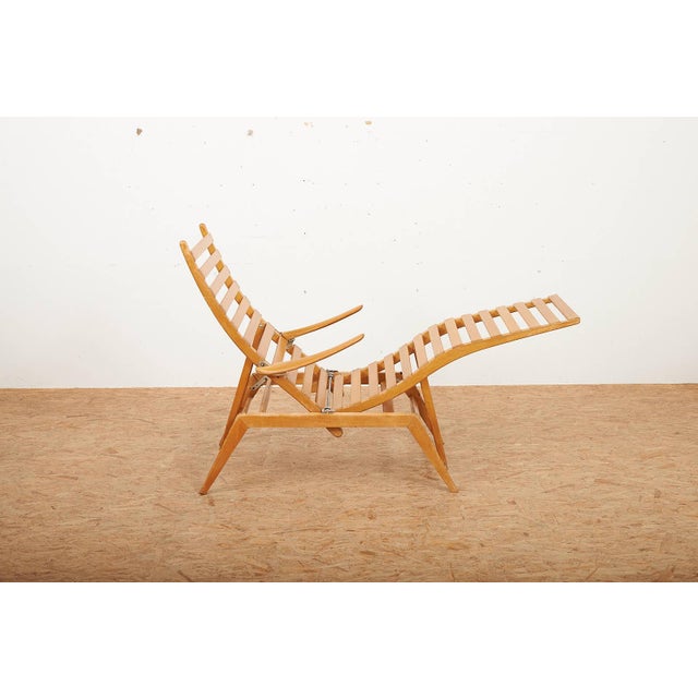 Wooden Lounger with Many Adjustment Options and Frame Foldable For Sale - Image 4 of 15