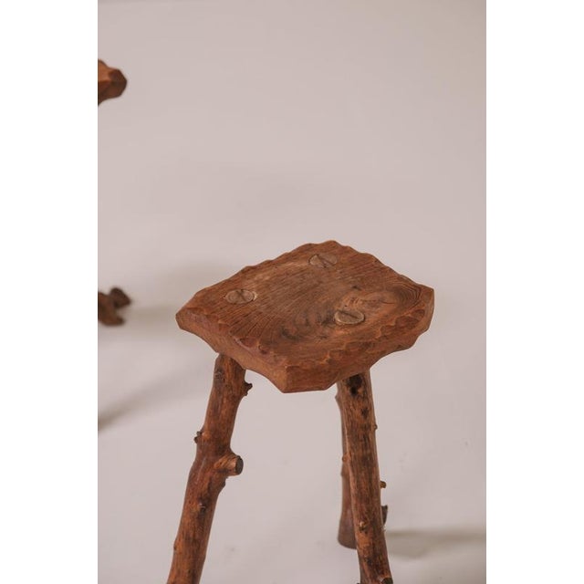Wood French Rustic Stools, France, 1960s, Set of 3 For Sale - Image 7 of 10