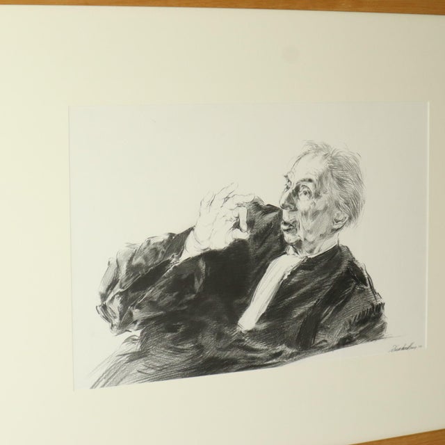 Herwig Driesschaert, Pleading Lawyer, 1974, Charcoal on Paper, Framed For Sale - Image 11 of 14