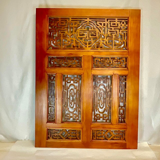 1970s Vintage Chinoiserie Arts & Crafts Wooden Asian Wall Panel Sculpture For Sale - Image 4 of 12