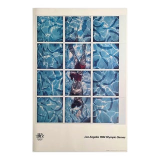 David Hockney Original 1984 Los Angeles Olympics Poster, Original and Rare For Sale