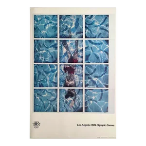 David Hockney Original 1984 Los Angeles Olympics Poster, Original and Rare