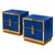 Sapphire Blue Glass and Polished Brass Bedside Cabinets from Justfurnituress SRL, Set of 2 For Sale - Image 11 of 11