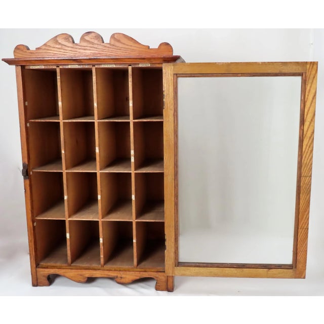 Antique American Chestnut Flavor Extracts Cabinet With Divided Sectional Interior For Sale - Image 4 of 13