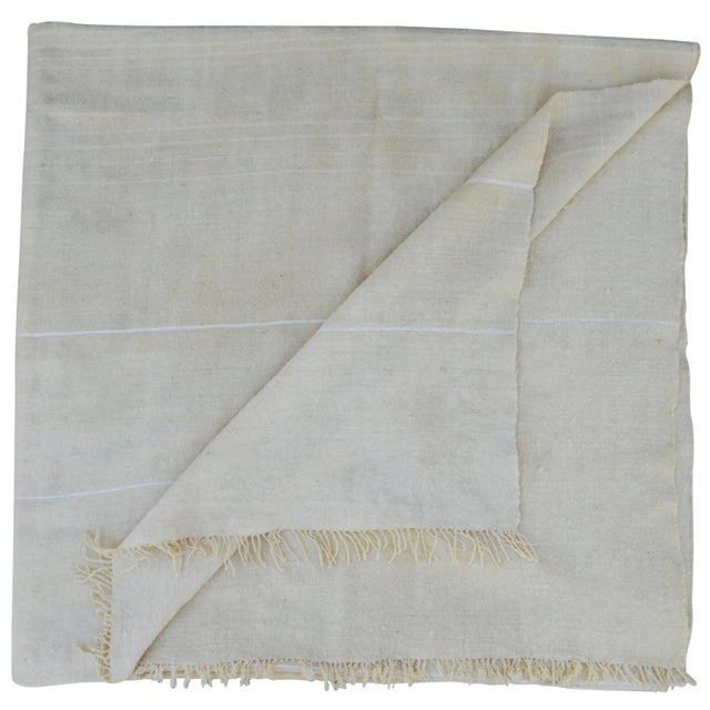 Textile Mid 20th Century Moroccan Berber Striped Throw For Sale - Image 7 of 7