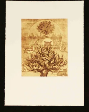 Isabella Collodi, I guardiani di un prodigio, Etching, 2000