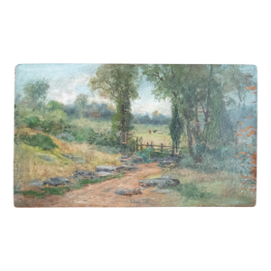 19th Century English or American Pastoral Landscape With Cows, Signed