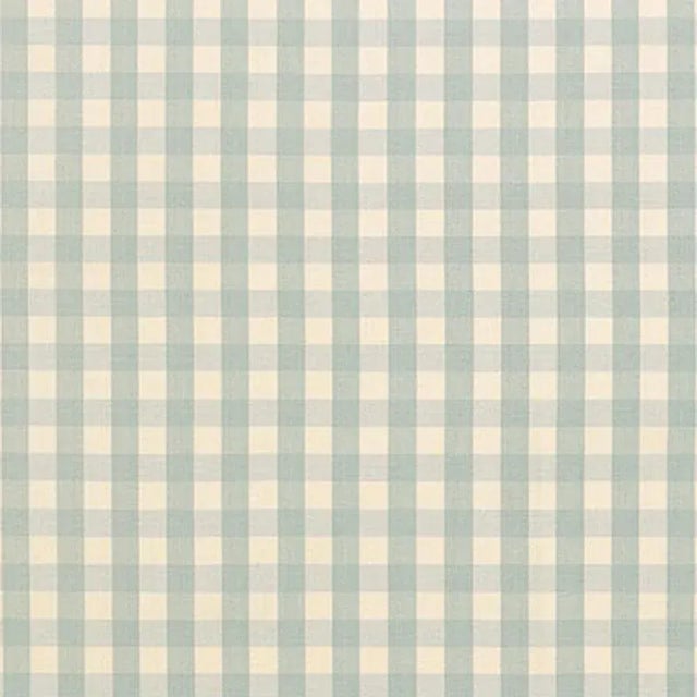 Contemporary Sample - Schumacher Elton Cotton Check Fabric in Aqua For Sale - Image 3 of 3