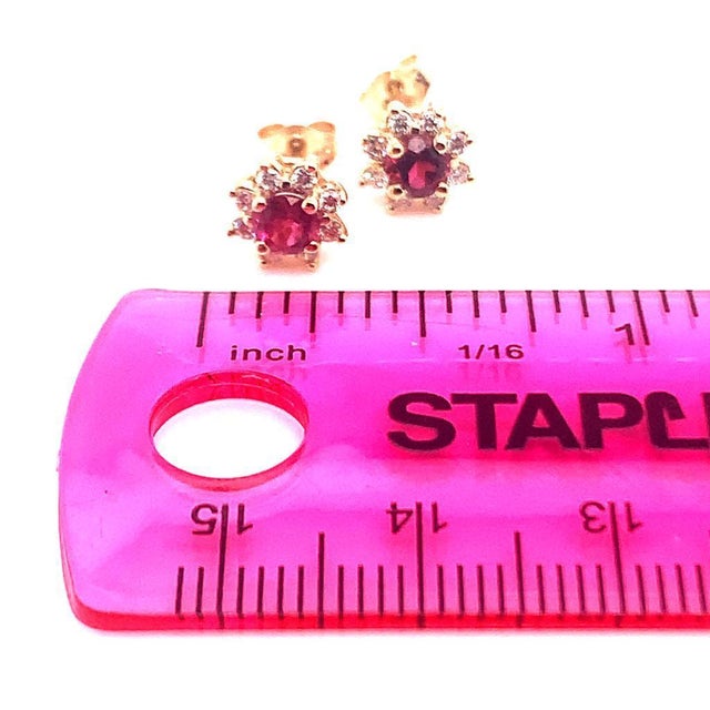 Diamond Sapphire Earrings 14 Karat Yellow Gold 0.66 TCW Certified For Sale - Image 13 of 14