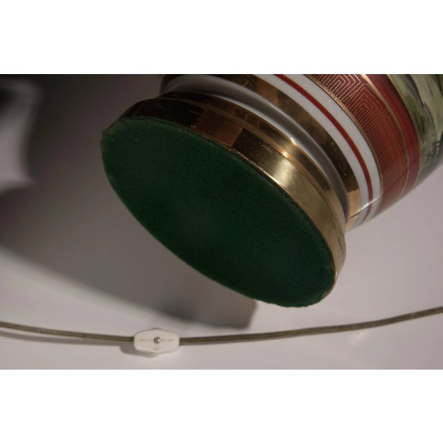 1970s Chinoiserie Hand Painted Porcelain Lamps - a Pair For Sale - Image 11 of 12