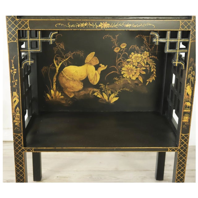 Metal Vintage Louis XVI Style Chinoiserie Display Case For Sale - Image 7 of 11