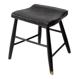 Antique Black Wooden Stool