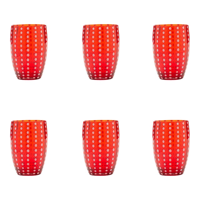 Perle Tumbler in Red - Set of 6 For Sale