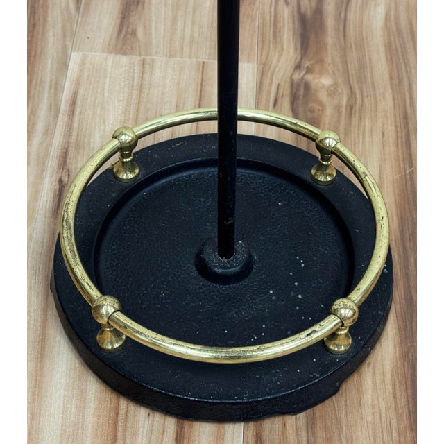 Vintage Brass and Cast Iron Golf Club Fireplace Tools on Stand For Sale - Image 9 of 12