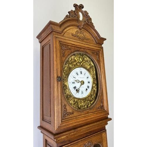 Vintage Grandfather Clock in Oak For Sale - Image 15 of 15
