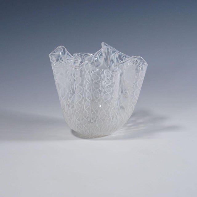 Fazzoletto Zanfirico Vase by Fulvio Bianconi for Venini, Venice Murano 1950s A rare Fazzoletto (handkerchief) vase in...
