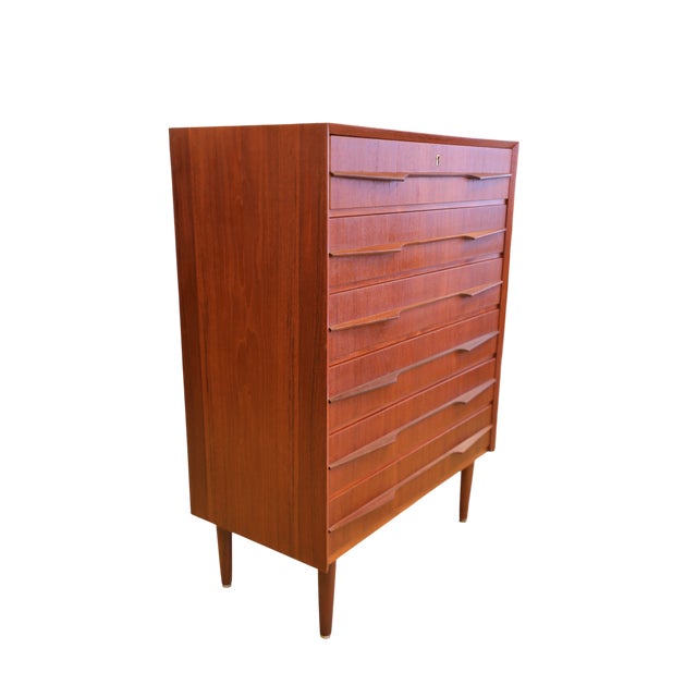 1970s Vintage Danish Chest of Drawers in Teak with Decorative Handles from J.G. Møbler, 1960s For Sale - Image 5 of 17