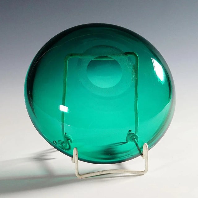 Carlo Scarpa Small Dish in Green Glass, Venini Murano Ca. 1930s For Sale - Image 4 of 5