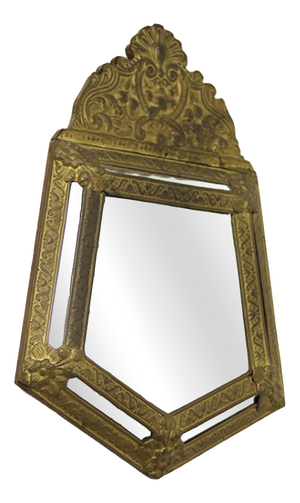 Hall Mirror with Brass Frame, 1920s