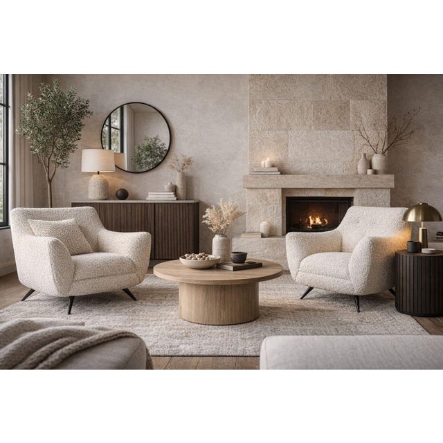 Lounge Chairs by Henry Glass in Oatmeal Bouclé, C. 1950s For Sale - Image 11 of 11