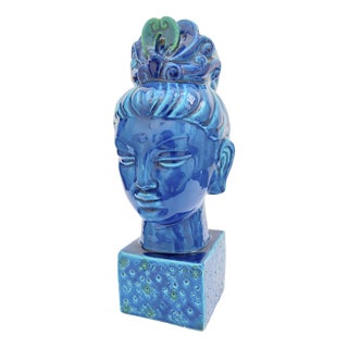Goddess Kwan Yin Sculpture in Ceramic by Aldo Londi for Bitossi, 1970s For Sale
