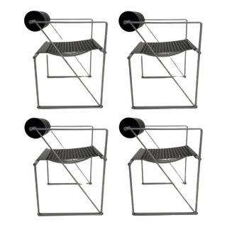 Model 601 Seconda Chairs in Metal attributed to Mario Botta, 1982, Set of 4 For Sale