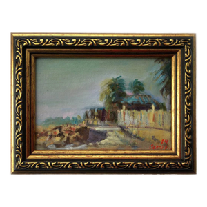 Framed Original Painting Plein Air Landscape Style Antique by Valeriya Serova